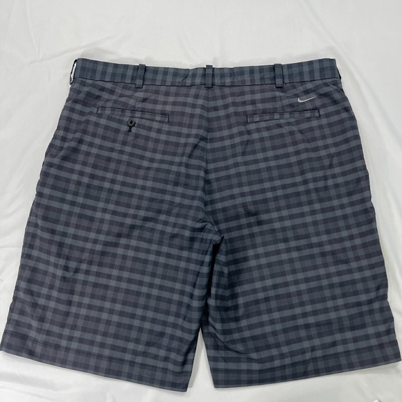 Nike Shorts Mens 40 Black 11" Plaid Golf Performance Tech Chino‎ Stretch 452712 - Picture 2 of 12